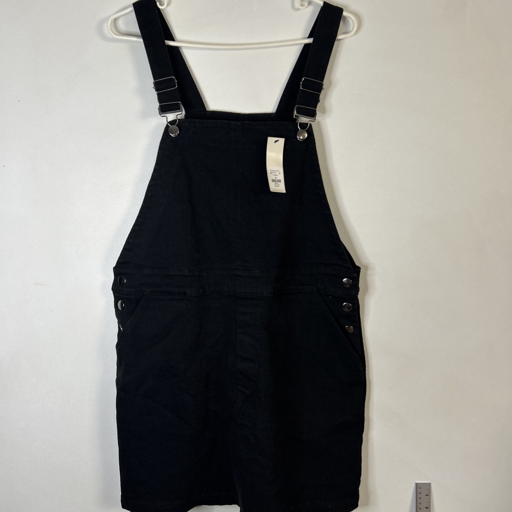 HARPER Heritage Bib Overalls Denim Dress Jean buckle Strap Medium Black NWT